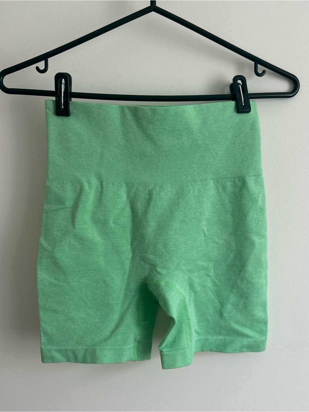 High-Waist Women's Mint Green Bike Shorts